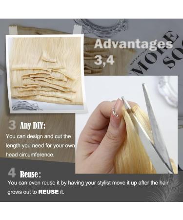 18Inch Hair Extensions Weft Human Hair Sew in Hair Extensions Ash Blonde Full Head Sew in Weft Human Hair Extensions Ash Blonde with Platinum Blonde #18/613 100g - Buy Online on GoSupps.com