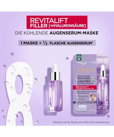 L'Or al Paris Revitalift Cooling Eye Mask - 0.5% Micro Hyaluronic Acid & Caffeine for Radiant Eyes | 1 Pack - Buy Online on GoSupps.com