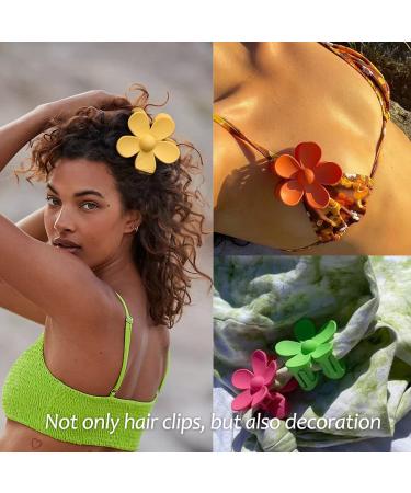 Bmobuo Daisy Flower Claw Clips - Set of 6 | Strong Hold Hair Clips for Women and Girls | Perfect for Thick, Curly Hair | Hawaiian Party Accessories - Buy Online on GoSupps.com