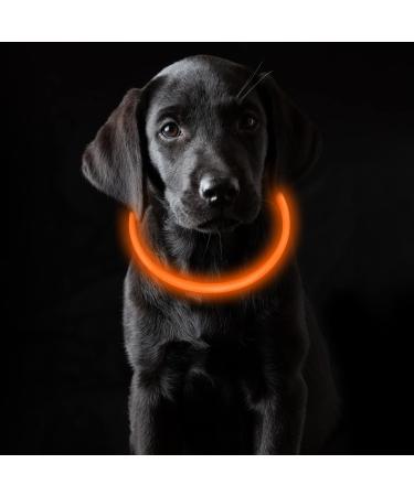 Coolzon LED light neck band dog collar waterproof 3 modes light strip collar length -adjustable super bright kals band cat and dog small large medium orange - Buy Online on GoSupps.com