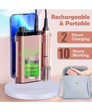 Huhubol Professional Electric Nail Drill Machine - 35000RPM High Speed Efile for Acrylic Nails | Home Salon Nail Tools in Gold - Buy Online on GoSupps.com