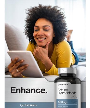 Horb ach Betaine HCl 1200mg | 180 Capsules | Betaine Hydrochloride Supplement | Non-GMO Gluten Free - Buy Online on GoSupps.com