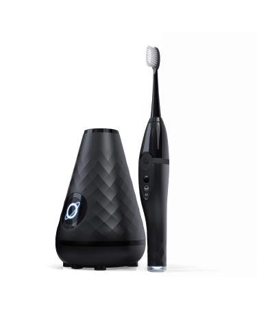 Tao Clean Umma Diamond Sonic Toothbrush and Cleaning Station  Electric Toothbrush with Patented Docking Technology  Ergonomic Handle  Dual Speed Settings  Black