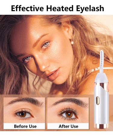Buy Heated Eyelash Curler - Fast 8s Heat Up 2 Modes USB Rechargeable Long-Lasting Natural Curl - Anti-Burn White - Buy Online on GoSupps.com