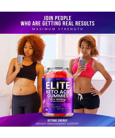 Elite Keto ACV Gummies - 500mg Advanced Formula with Shark Apple Cider Vinegar - 60 Gummies - Buy Online on GoSupps.com