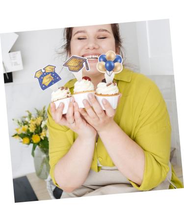 TIDTALEO 2 Sets graduation hat graduation season class of 2023 cupcake picks football graduation cake decoration toppers the banner top hat graduation party decor - Buy Online on GoSupps.com