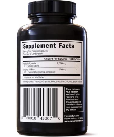 Fadogia Agrestis & Tongkat Ali Supplement 1400mg - Enhance Muscle Growth Strength & Performance - 120 Non-GMO Caps Made in USA - Buy Online on GoSupps.com