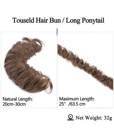 SEGO Real Hair Tie Extensions - Long Messy Bun Updo & Voluminous Hair (Medium Brown #4) - 32g - Buy Online on GoSupps.com