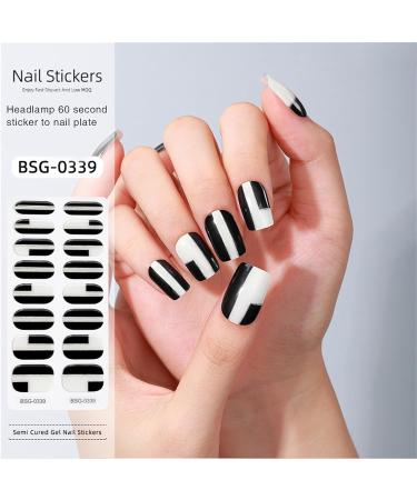 Semi Cured Gel Nail Strips Patches Sliders UV/LED Lamp Cured Adhesive Long Lasting Full Cover Gel Nail Stcikers Manicure Self Adhesive Nail Wraps Wedding Nail Stickers Party Nail Art Bsg0343 - Buy Online on GoSupps.com