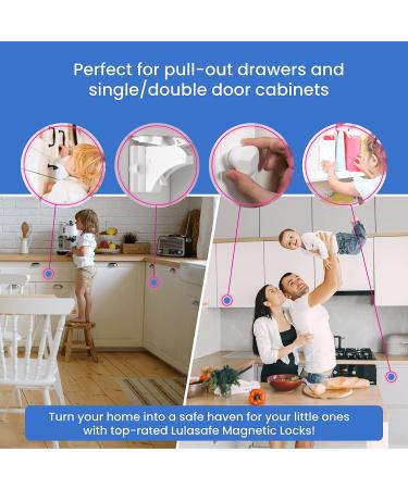 Lulasafe Child Safety Magnetic Cabinet Locks - 10 Pack | Baby Proof Cupboard Latches | Easy Installation, No Tools Required - Buy Online on GoSupps.com