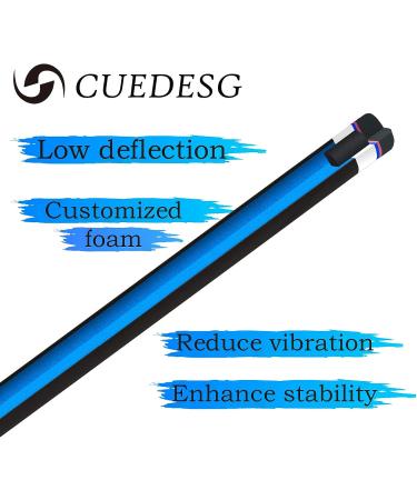 CUEDESG Carbon Fiber Pool Cue Stick 10.5mm/11.8mm/12.5mm Low Deflection Pool Stick Professional Cue Stick with Case(3/8-8 Teeth) Black-10.5mm - Buy Online on GoSupps.com
