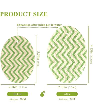 3-Pack Cleaning Kitchen Sponges Oval Cartoon Green Stripes Kitchen Cellulose Dishwashing Wood Pulp Cotton - Buy Online on GoSupps.com