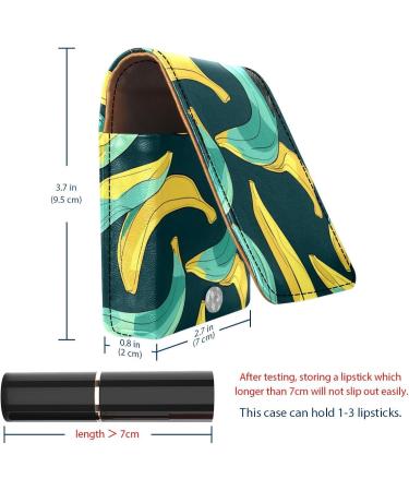 Premium Leather Lipstick Case & Organizer with Mirror - Mini Lip Gloss Holder Bag - Stylish Fruit Banana Design - Perfect for Travel - Buy Online on GoSupps.com