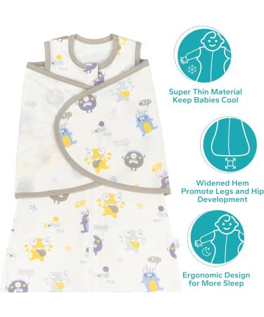 ZIGJOY Baby Swaddle Wearable Blanket 0.5 Tog 100% Cotton for Newborn 0-6 Months - Buy Online on GoSupps.com