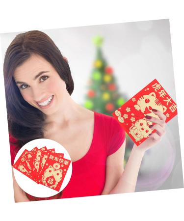 TEHAUX 60 Pcs Year of The Tiger Little Red Packets Lunar Year Supplies Chinese New Year Packet Party Red Packet Lucky Money Envelopes Purses Gift Cash Packet Lyrics Paper Hundred Yuan Assorted Color 2 11.5X8CM - Buy Online on GoSupps.com