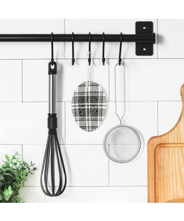 3-Pack Cleaning Kitchen Sponges Oval Retro Black and White Plaid Kitchen Cellulose Dishwashing Wood Pulp Cotton - Buy Online on GoSupps.com