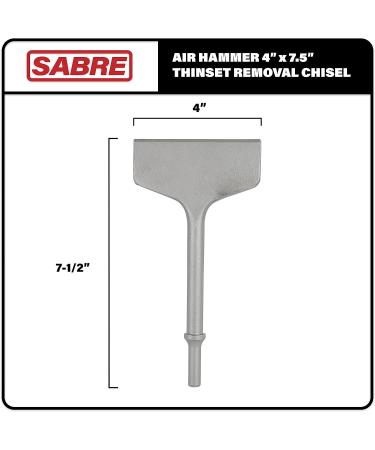 Sabre Tools 4 Inch x 7.5 Inch Air Hammer Chisel Bit for Thinset Removal  Thinset Scaling  Tile Removal  Pneumatic Chisel  0.401 Shank - Buy Online on GoSupps.com