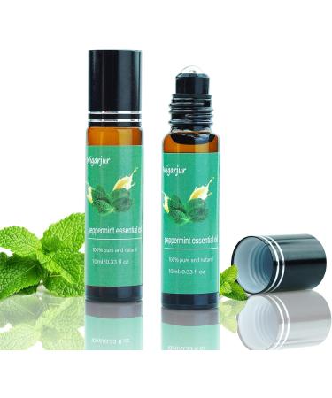 Organic Peppermint Essential Oil Roll-On 2 Pack | Fresh Minty Fragrance | Natural Rosemary & Geranium Oils | 10ml Each | International Shipping - Buy Online on GoSupps.com