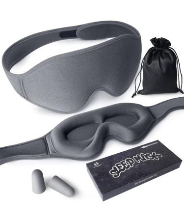N NITZEZY Sleep Mask 3D Contoured Cup Sleeping Mask & Blindfold Soft & Comfortable Block Out Light Eye Protection with Adjustable StrapEye Mask for Women & Men(Grey)