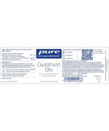 Pure Encapsulations - Glutathione DTX 250mg - 60 Vegan Capsules - Buy Online on GoSupps.com
