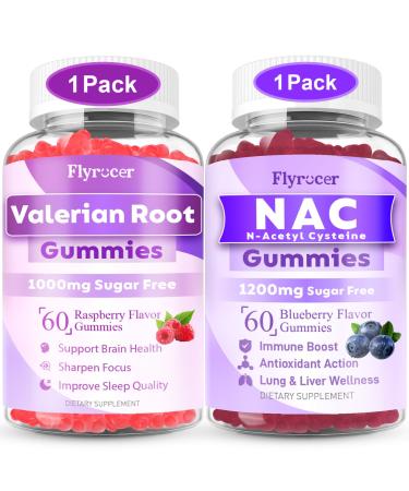 Flyrocer Bundle: Valerian Root Gummies & NAC Gummies 2 Packs