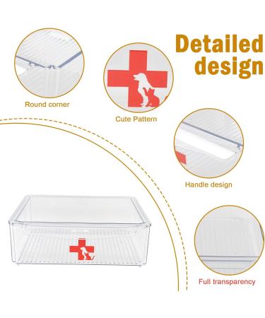 Gzsekken Dog Medicine Storage Box First Aid Empty Box for Pet Clear Medicine Storage Box with Lid Dog Medicine Box Medicine Storage Chest for Dog Cat or Rabbit for Travel Camping Car Emergency - Buy Online on GoSupps.com