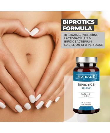 Biprotics 50 Billion CFU's | 10 Natural Strains for Defenses and Intestinal Flora | 60 Gastroresistant Capsules for Better Absorption - Nutralie - Buy Online on GoSupps.com