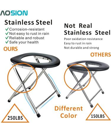 Aosion Portable Camping Toilet for Adults - Folding seat for Hiking, Boating, and Travel - Buy Online on GoSupps.com