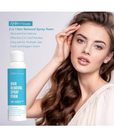 Natural Hair Removal Spray Foam - Effective & Painless Depilatory Cream for Body & Intimate Areas - Women & Men Blue - Buy Online on GoSupps.com
