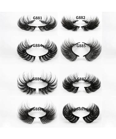 8 Pairs Russian Strip Fake Lashes D Curl (G880-G889) 3D Effect - Reusable Naturally Thick Eyelashes - Fluffy Wispy Natural False Eyelashes G889 - Buy Online on GoSupps.com