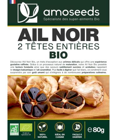 Organic Black Garlic 2 Heads Whole Pods | Fermented Umami Sweet Taste | Superior Quality | 100% Natural and Organic - Buy Online on GoSupps.com