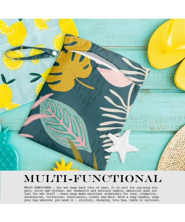 Wet Bag  Wet Dry Bag  Wet Bag for Swimsuit  Travel  Beach  Pool  Stroller  Diapers  Dirty Yoga Gym Clothes  Makeup Bag  Waterproof Tropical Palm Leaves Decor Jungle Palm Leaf Favors palm leaves-06 - Buy Online on GoSupps.com