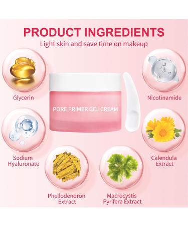 Buy Pore Primer Gel Cream - Invisible Pore Shrink & Moisturizing Face Makeup Primer for Flawless Skin - Buy Online on GoSupps.com