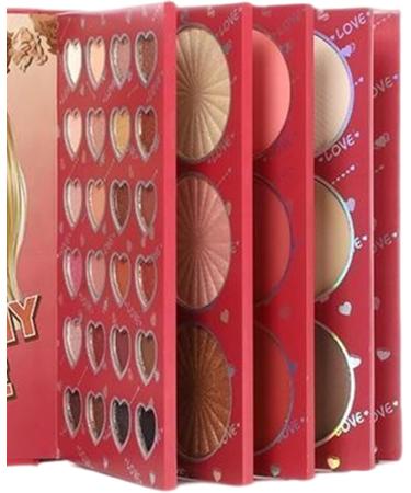 Cosmetic Makeup Kit | 6 Panels Cosmetic with Matte and Shimmer Effect Eyeshadow and Illuminating Set For Photography Scene Dating and Mother Wife Girlfriend Sisters - Buy Online on GoSupps.com