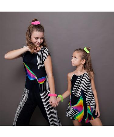 80s Neon Hair Scrunchy Set - 24 Pieces Neon Hair Accessories for Women - Perfect for Halloween & Birthday Parties - Multicolor - Buy Online on GoSupps.com