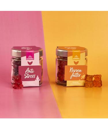 naschlabor THE PERFECT STRESS GIFT - Nervous & Stress Relief Food in 2 Pack | Exam & Back to School Gift | Nervous Food | 240g Pack of Gelatin Bears - Buy Online on GoSupps.com