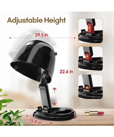 Colliford Ionic Hooded Dryer 1875W Tourmaline Bonnet Hair Dryer 3 Heating Settings Sit Under Hair Dryer for Home and Salon Hair Dryer with Hood Height Adjustable Hooded Hair Dryer- Black - Buy Online on GoSupps.com