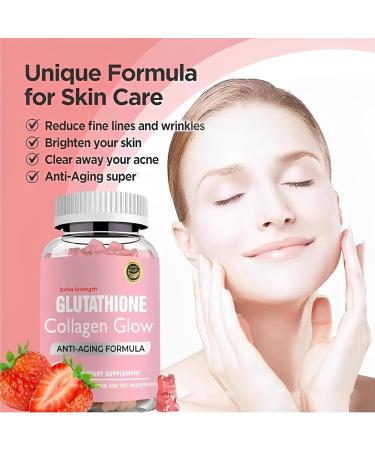Glutathione Collagen Glow Gummies Glowing Skin Gummies Glutathione Collagen Glow Gummies for Dark Spot 2/3bottle Korean Collagen Gummies for Skin Care (3pcs) 60 count (Pack of 3) - Buy Online on GoSupps.com
