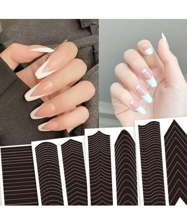 French Manicure Nail Stickers - 6 Sheets French Tip Nail Guides for DIY Nail Art - Buy Online on GoSupps.com