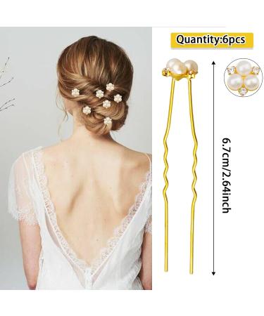 30-Piece Gold Wedding Pearl Hair Pins for Brides - Elegant Bridal Rhinestone Hair Accessories for Updos - Bridesmaid Women - Buy Online on GoSupps.com
