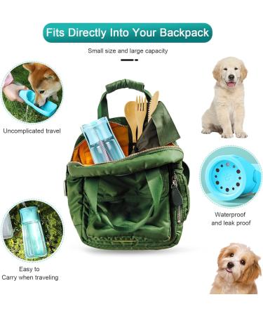 Portable Dog Drinking Bottle with Carabiner | Foldable Pet Water Dispenser for On-the-Go | Blue Outdoor Drinking Cup for Dogs - Buy Online on GoSupps.com