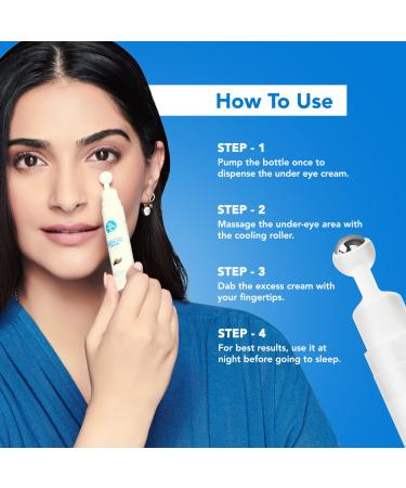 Natural Vita Rich Under Eye Cream - Reduces Dark Circles & Puffiness | The Moms Co. | Soothing Massage Roller with Coffee Oil & Vitamins | Ideal for Sensitive Skin | 15 gm - Buy Online on GoSupps.com