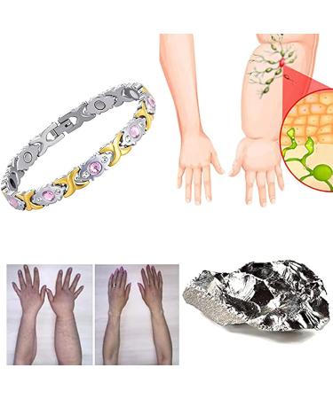 Topassion Removable Magnetic Hardship Tape - Titanium Steel Therapy Bracelet for Arthritis Pain Relief Weight Loss & Anti-Fatigue - Unisex Yellow - Buy Online on GoSupps.com