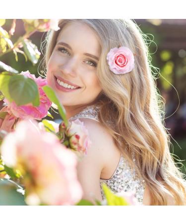 Geyoga 36 Pcs Multicolor Rose Hair Clips - Handmade Floral Hair Accessories for Women, Girls - Ideal for Party, Wedding, Bridesmaids - Buy Online on GoSupps.com