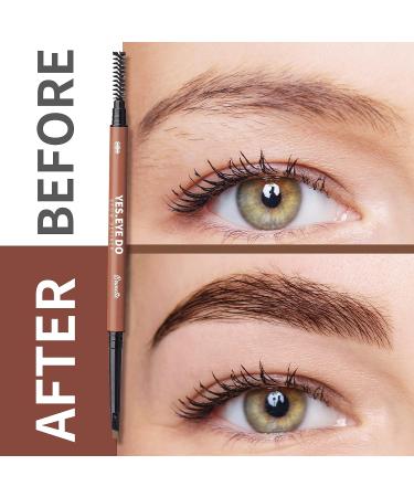 Dark Brown Eyebrow Pencil - Dual-sided Mechanical Brow Pen for Precise Filling & Sculpting - Longlasting & Water-resistant - Chocolate Shade - Buy Online on GoSupps.com