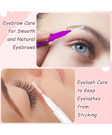 100Pcs Micro Eyebrow & Eyelash Comb Brush with Cap - Multifunctional Brow Lamination Spoolies for Eyebrows - Portable Brow Brushes for Extensions (5 Colors) - Buy Online on GoSupps.com