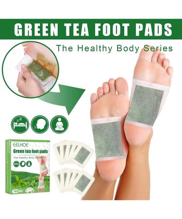 10PCS Green Tea Foot Pads with Bamboo Vinegar and Ginger - Soothing Deep Cleansing Foot Patches for Day and Night - Buy Online on GoSupps.com
