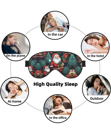Cute Christmas Man Print Unisex Sleep Eye Mask | Soft Comfort Eye Shade for Travel Yoga & Shift Work - Buy Online on GoSupps.com