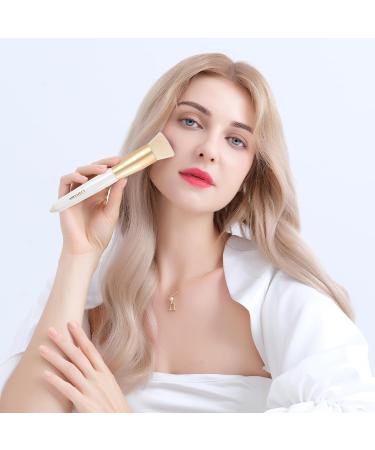 DUcare Foundation Brush - Professional Flat Top Kabuki Makeup Brush for Liquid & Powder | Synthetic Blending & Buffing Brush in White/Gold - Buy Online on GoSupps.com