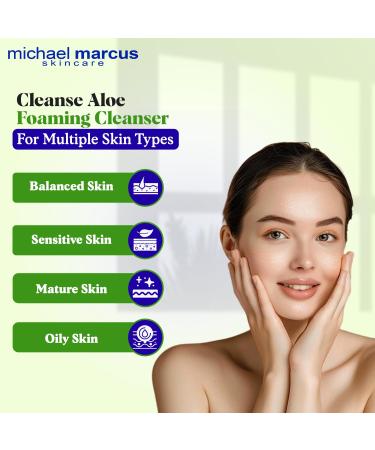 michael marcus Aloe Gentle Facial Cleanser Foaming with Honey & Rosemary Extract 4 fl oz - Refresh Moisture & Hydrating Facial Cleanser - Cruelty Free Paraben-Free & Fragrance Free Cleansing Foam Aloe Cleanser 4oz - Buy Online on GoSupps.com